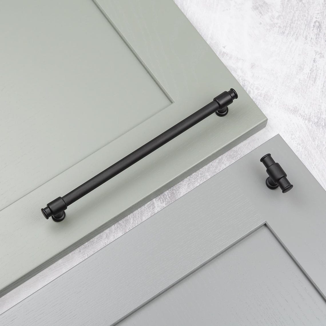 Matt Black Cupboard Bar Handles Clasp Detail Pull 5 Sizes Kitchen ...