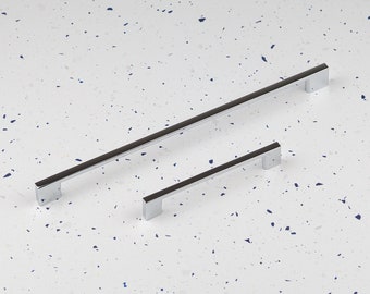 Tirador de cocina cromado pulido plateado de 128 mm y 320 mm para armario, cajón, puerta, repuesto para muebles, reciclable
