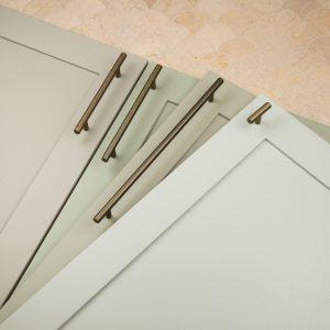 Antique Brushed Brass Kitchen Cabinet Slim T Bar Handles And Knob 128mm 160mm 288mm Dark Gold Pulls