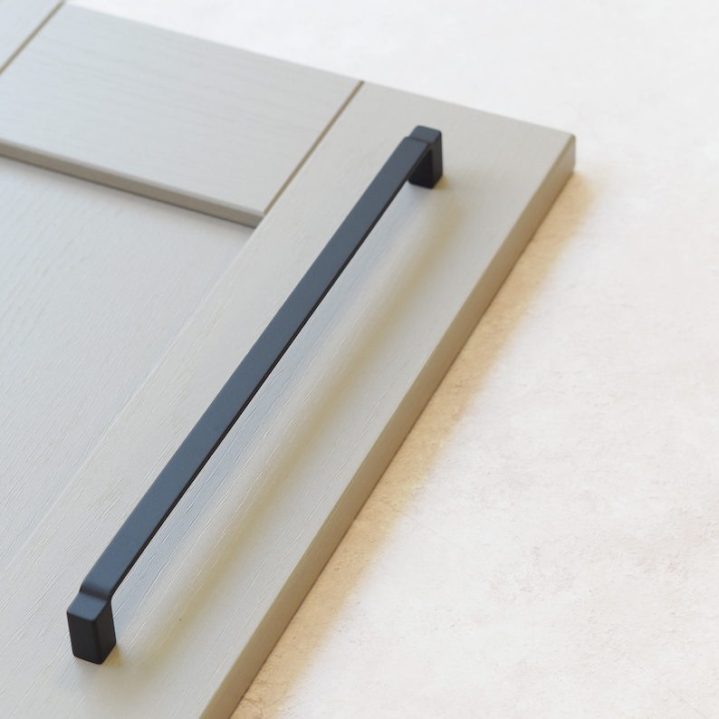 160mm & 320mm Long Matt Black Square D Handles Kitchen Etsy UK