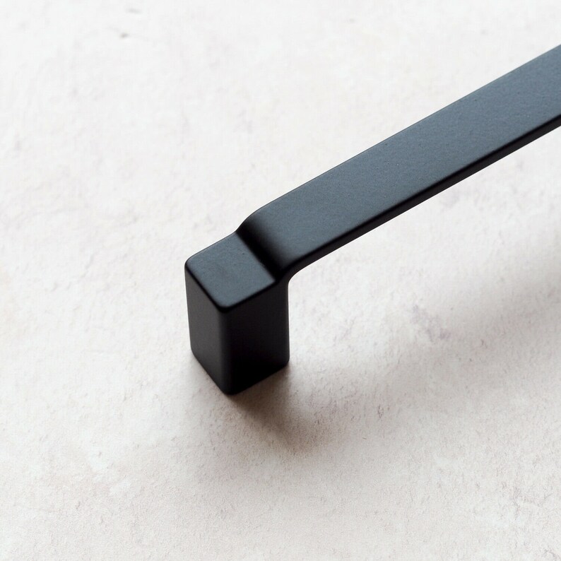 160mm & 320mm Long Matt Black Square D Handles Kitchen Etsy UK