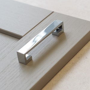 Polished Chrome Kitchen Cabinet Square D Handle 96mm Bedroom Bathroom Cupboard Wardrobe Door Drawer Furniture