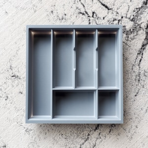 Grey Textured Non-Slip Cutlery Tray for Blum Tandembox Drawer | 422mm Long Various Widths Kitchen Storage