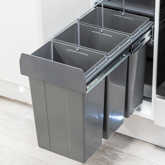 30L Pull Out Kitchen Waste & Recycling Bin for 300mm Unit 3 Etsy UK