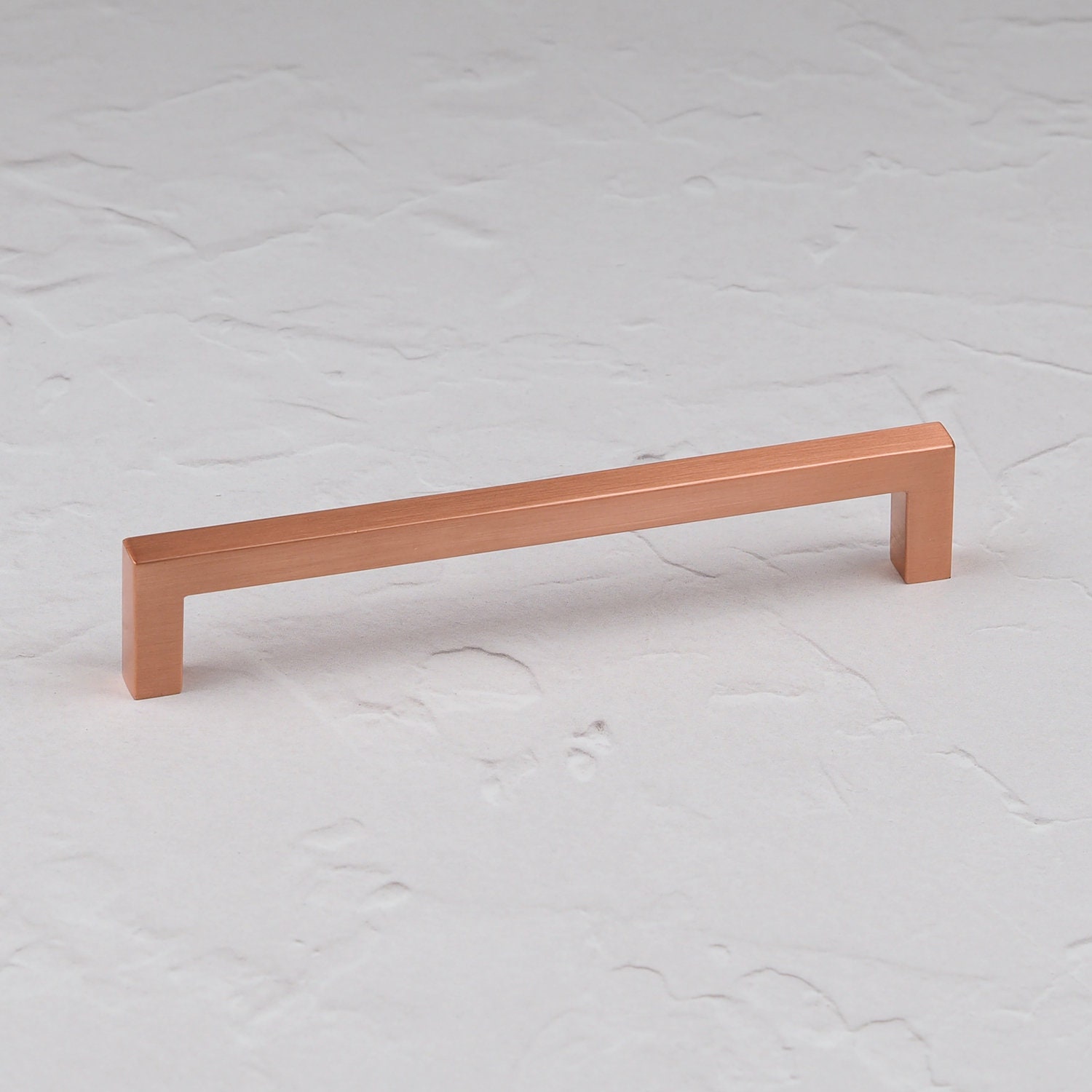 Satin Copper Square Cabinet Pull Handle – Rose Gold Finish – 160mm Or 320mm Centres