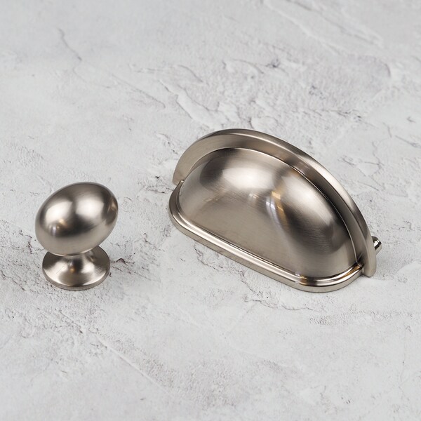 Emuca Marrakech Cabinet Handle – Black Zamak – Kitchen/Wardrobe Drawer Pull Knob