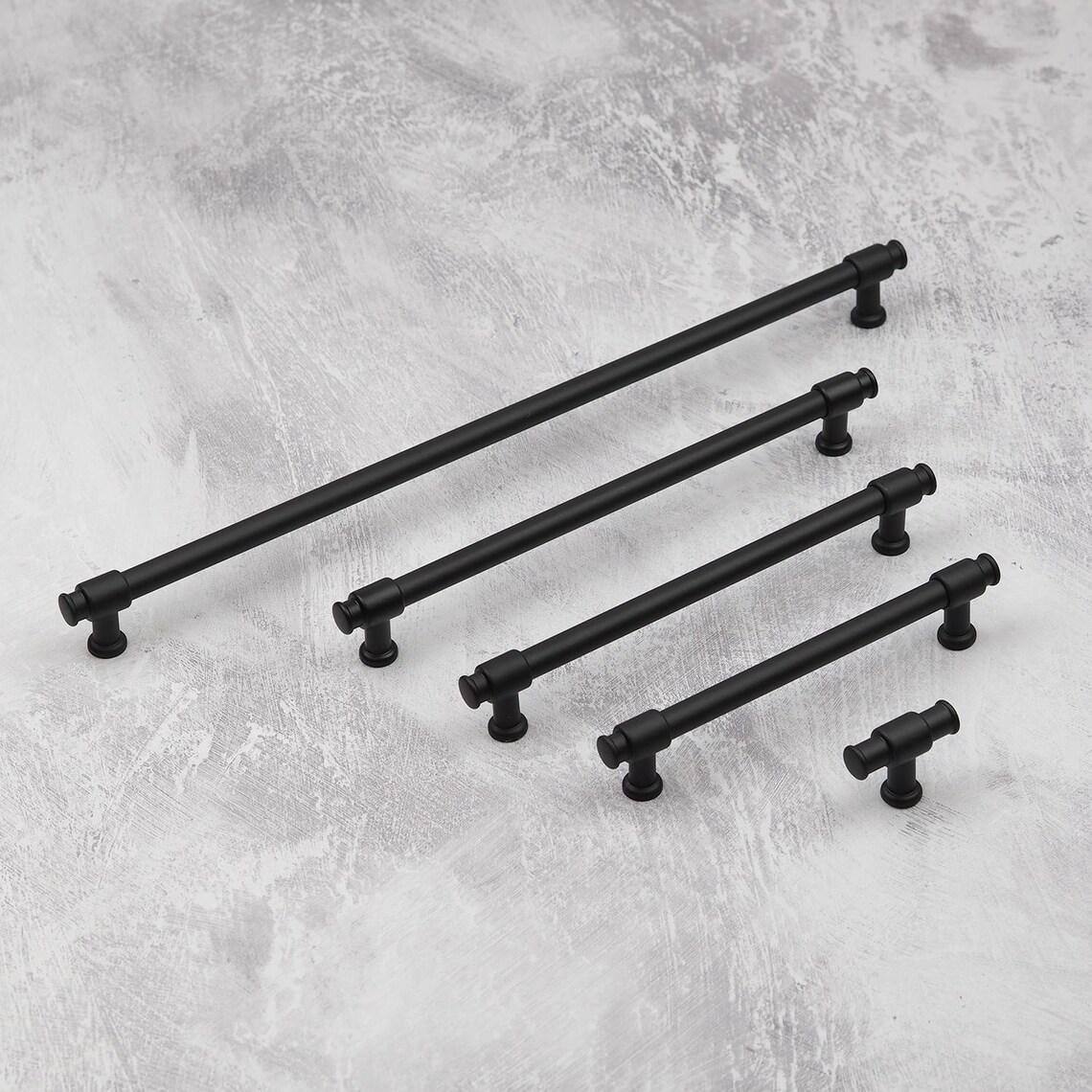 Matt Black Cupboard Bar Handles Clasp Detail Pull 5 Sizes Kitchen ...