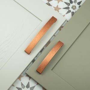 Antique Copper Bow Kitchen Cabinet Handles 128mm & 160mm Cupboard Door Drawer Pull Bedroom Wardrobe Furniture Replacement Upcycle