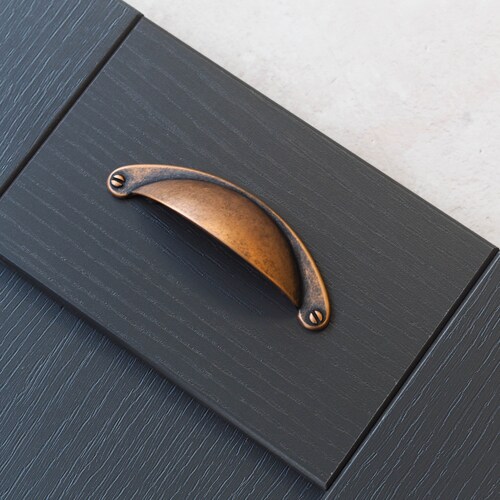 64mm Antique Copper Cup Handles Kitchen Cupboard Etsy