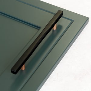 Matt Black & Copper Kitchen Cabinet T Bar Handle 160mm Bedroom Bathroom Cupboard Drawer Door Furniture Pull