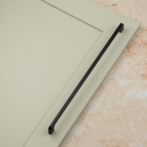 Matt Black Slim Squared Angular Kitchen Cabinet D Handle 320mm Bedroom Bathroom Door Drawer Cupboard Furniture Pull
