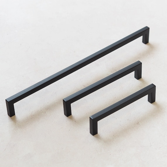 Matt Black Square Kitchen Cabinet D Handles 128mm 160mm 320mm Bathroom  Bedroom Cupboard Door Drawer Wardrobe Pull -  Canada