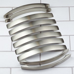 20 x poignées de cuisine en nickel brossé, centre des trous de 160 mm, sangle d&#39;armoire, barre de porte de placard, tiroir de garde-robe, matériel de revalorisation des meubles