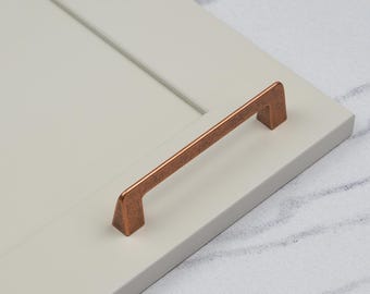 Copper Kitchen D Bar Handles Antique Rustic Rose Gold 128mm Centres for Cabinet Cupboard Door Drawer Furniture Wardrobe Replacement Upcycle