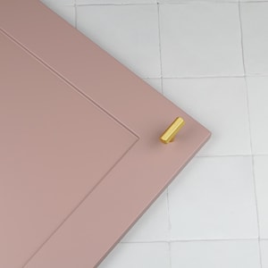 Brushed Brass Hexagon Kitchen Cabinet T Bar Knob Handle Bedroom Bathroom Drawer Door Cupboard Furniture Upcycling Gold Geometric