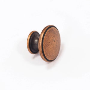 Antique Copper Kitchen Cabinet Round Flat Knob Handle Bedroom Bathroom Furniture Cupboard Drawer Door Pull image 9