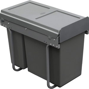 Integrated Under Counter 30L Pull Out Kitchen Waste Recycling Bin for 300mm Wide Cabinet 1 x 10 Litre & 1 x 20 Litre Base Mounted image 5