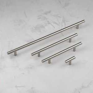 Brushed Nickel Bar Cupboard Handle Kitchen Cabinet Bedroom Bathroom Furniture Door Drawer Pull 128mm 160mm 320mm