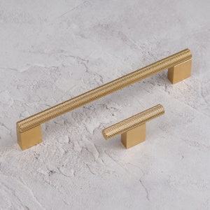Brushed Brass Gold Cup Handle - 64mm Center, Modern Zinc Pull For Kitchen Cabinets & Drawers