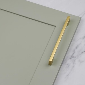 thumbnail image 2 of Brushed Brass Kitchen Cabinet Handles - 128mm, 160mm, 320mm Center (Gold Drawer Pulls) 2 of 11