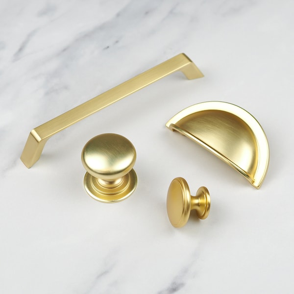 Brush Brass Drawer Handles Etsy