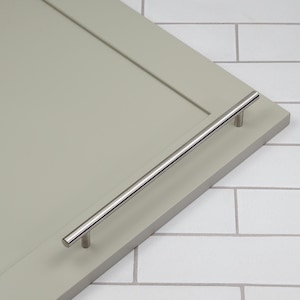 256mm Nickel Cabinet Bar Handle Silver Kitchen Cupboard Door Drawer T-Bar Pull Wardrobe Furniture Replacement Upcycle 12mm Diameter