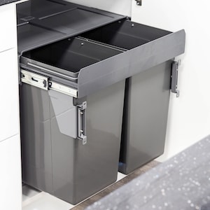 90L Wysuwany Kosz Na Odpady Kuchenne Do Recyklingu Do Jednostki 600 mm Z Drzwiami Zawiasowymi Montowany Podstawowo Kosz Na Śmieci Pod Blatem