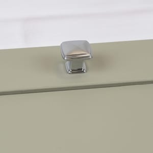 31mm Polished Chrome Cabinet Square Layered Knob Silver Grey Pull Kitchen Cupboard Door Drawer Bathroom Renovate Upcycle Refurbish Replace