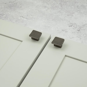 32mm Antique Pewter Square Knob Pull Kitchen Cupboard Door Drawer Dresser Furniture Wardrobe Upcycle Replace