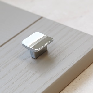 Polished Chrome Small Square Kitchen Cabinet Knob Cupboard Door Drawer Pull Bedroom Bathroom Furniture Replacement Upcycle Revamp