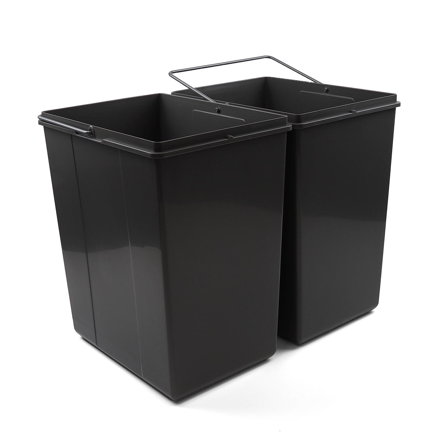 Handle & Home Grey Integrated Pull Out Kitchen Bin – 400mm Cabinet, 2 X 20L (40L Total) From Spain