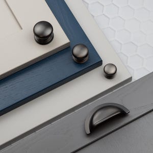 Dark Bronze Cabinet Cup & Button Knobs Pull Layered Mushroom Kitchen Bedroom Bathroom Cupboard Door Drawer Dresser Renovation Upcycle Refurb