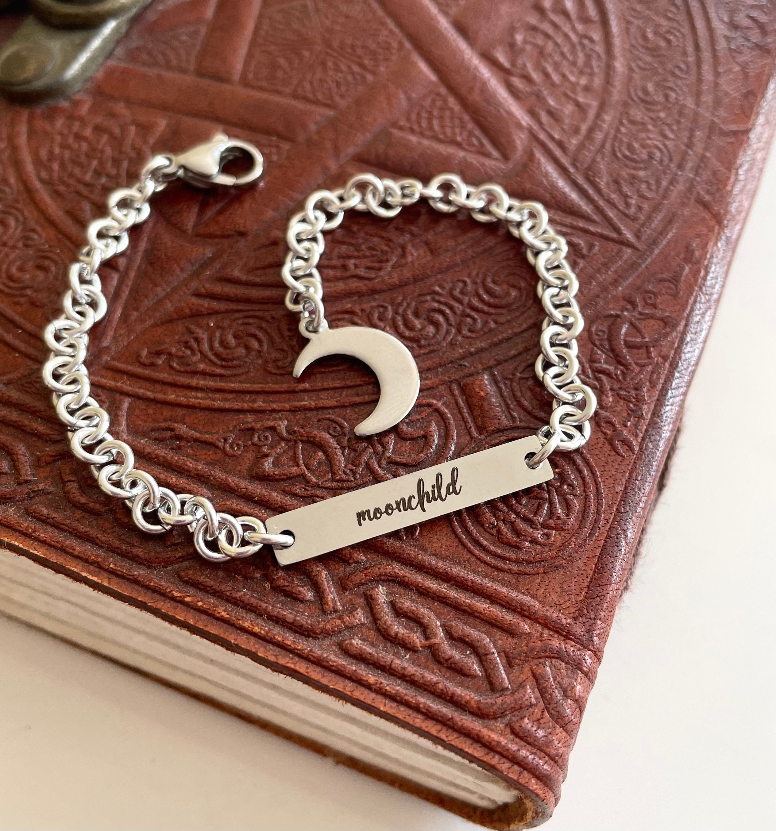 BTS RM Moonchild Charm Chain Link Bracelet