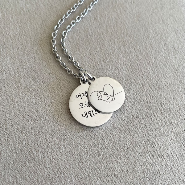 BTS Love Myself Heart / Lyric Charm Necklace