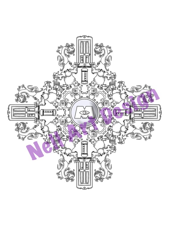 Monsters Inc Mandala Coloring Page - Etsy