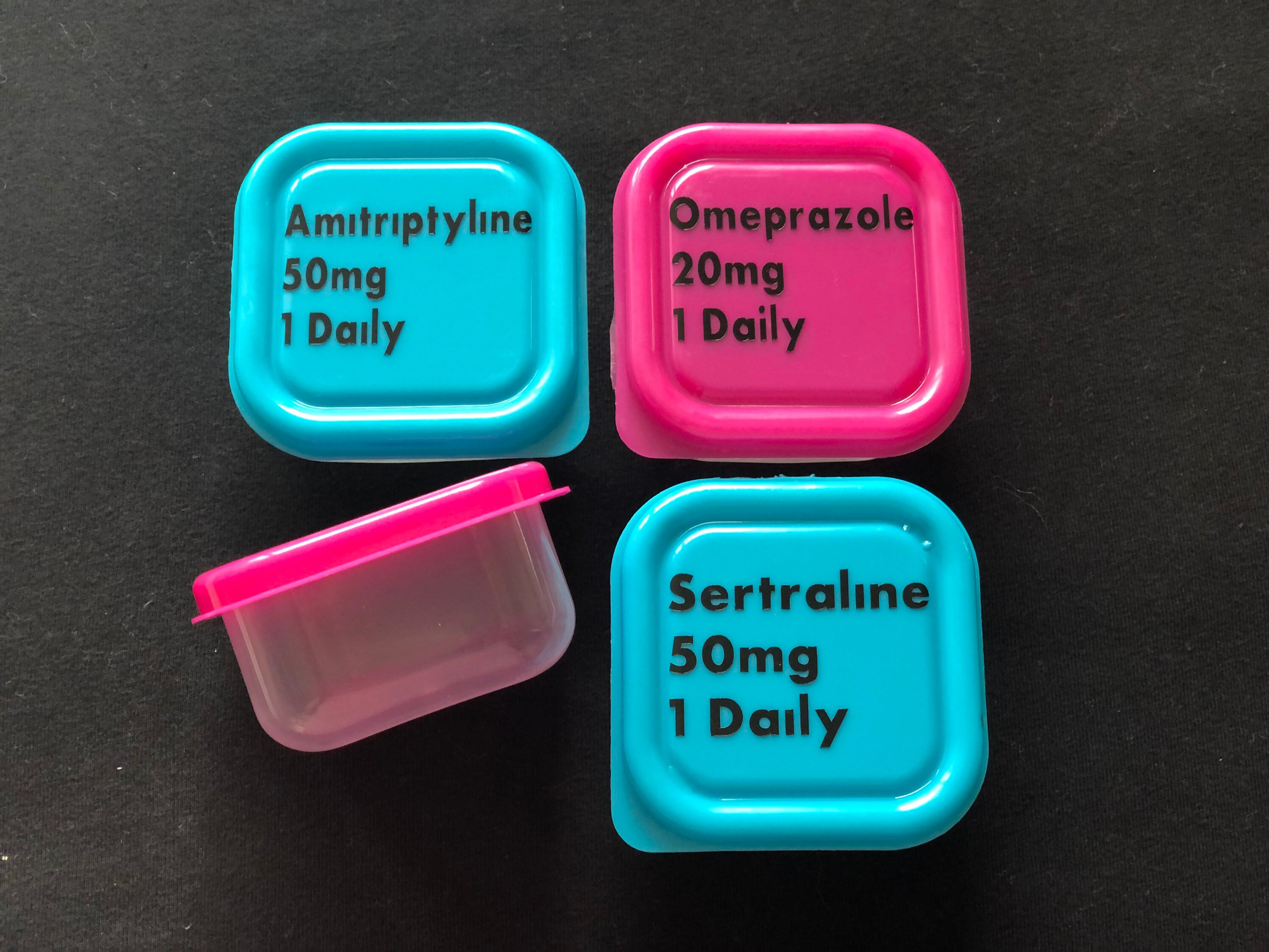 Customised Personalised Medication Pots Pill Box Dose Etsy UK