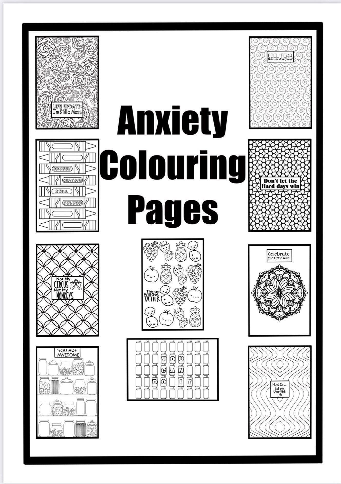 Mental Health Matters Adult Coloring Book: 50 Pages of Positivity to  Relieve Anxiety and Subside Depression by Doc by KC