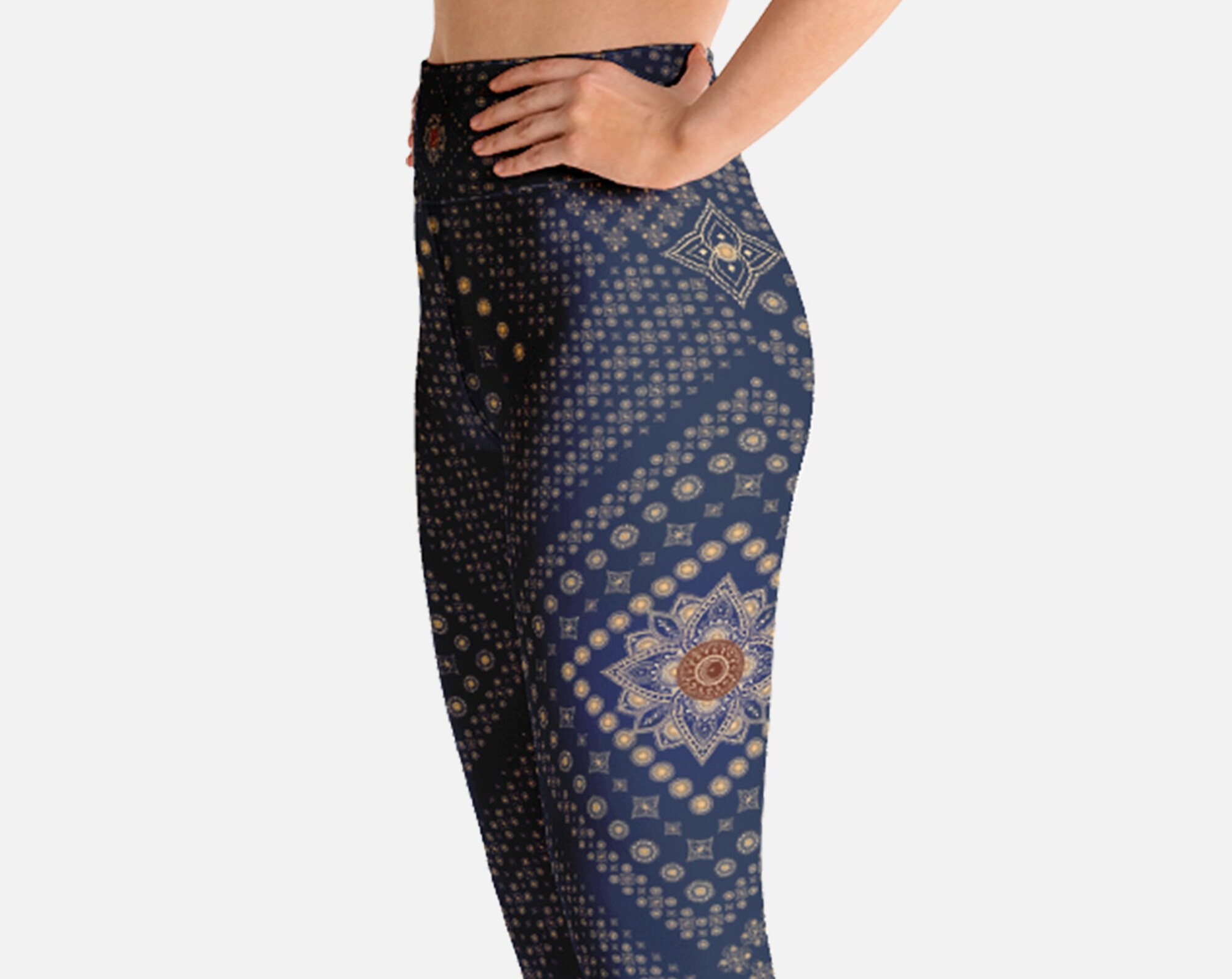 Discover Gold Mandala High Waist Printed Patterned Leggings