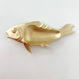 Vintage Brass Fish Ashtray, Trinket Tray, Catchall