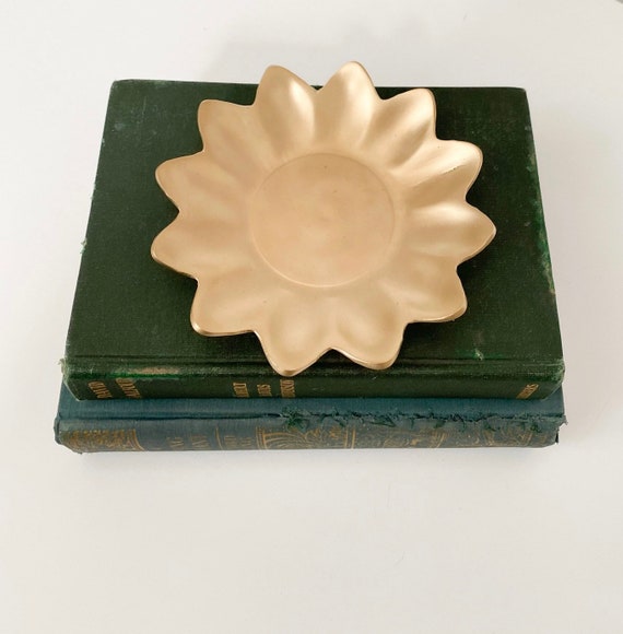 Vintage Brass Trinket Dish. Sunflower Dish. Ashtr… - image 2