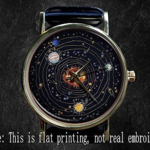 Solar system watch| Quartz watch|  Leather Watch | Ladies Watch | Mens Watch | Unisex | Birthday Gift | Handmade