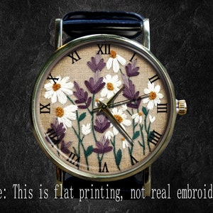 Daisy Flower Watch| Quartz watch|  Leather Watch | Ladies Watch | Mens Watch | Unisex | Birthday Gift | Handmade