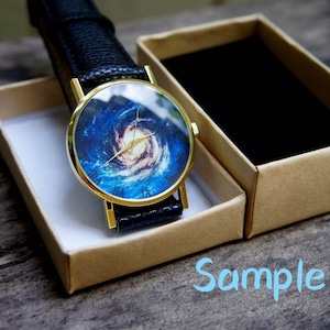 Horloge zonnestelsel, bedrukking/afbeelding NIET anglicaan, uniseks horloge, metalen horloge, gepersonaliseerd cadeau voor verjaardag, jubileum en festival afbeelding 5