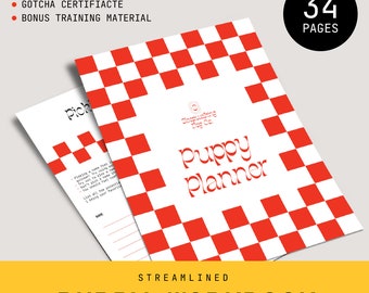 Printable Puppy Planner, Training Workbook | New Puppy Checklist, Puppy Binder, Potty & Crate Training Planner | Instant PDF Download