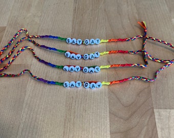 Say Gay Pride Bracelet friendship bracelet pride jewelry rainbow bracelet