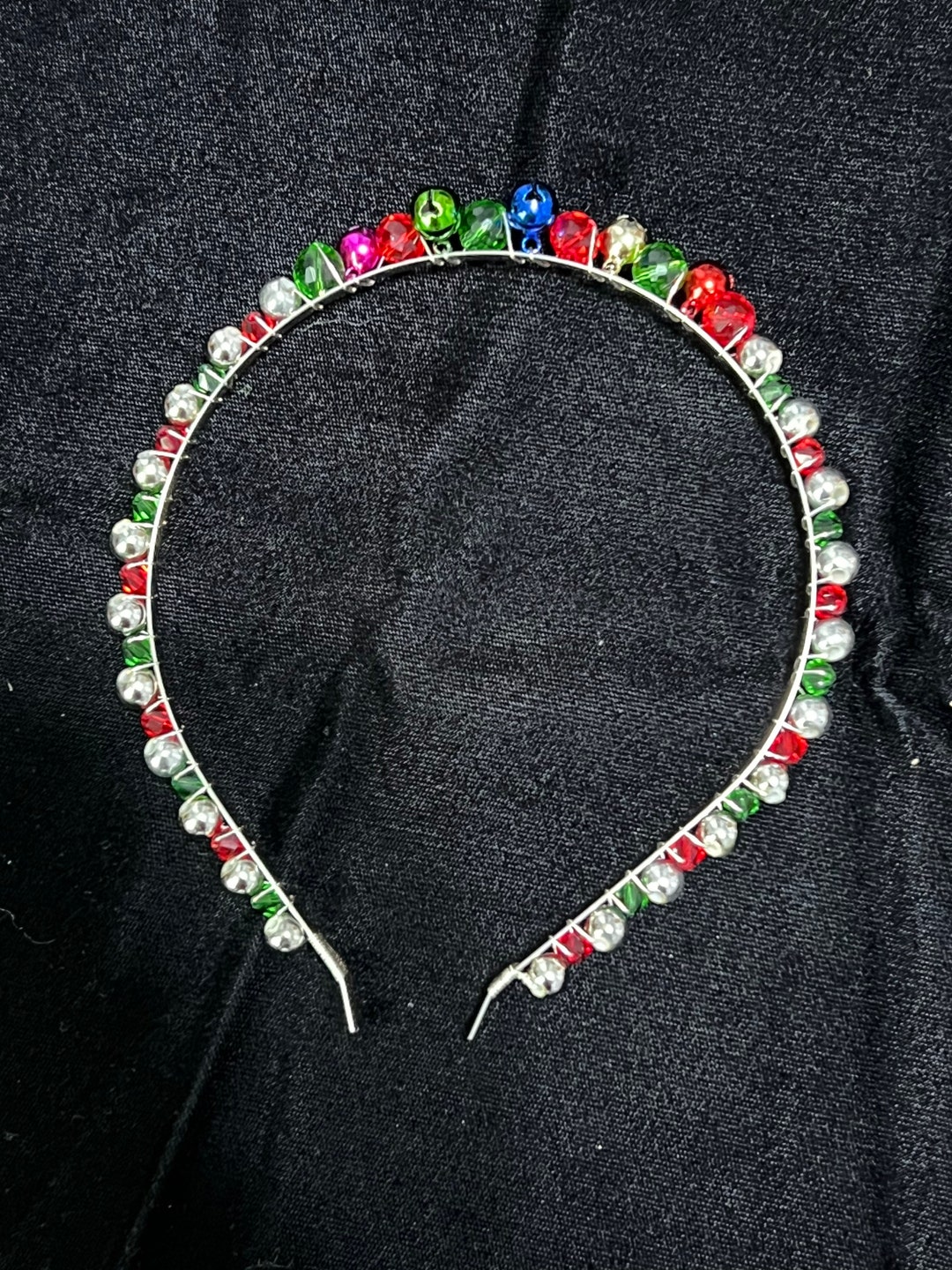 Jingle Bells Headband Holiday Hair Accessories Red and Green Etsy