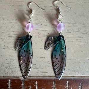 Fairy Wing Earring Dragonfly Wing Earrings Fantasy Theme Nature Earrings Costume Earrings Fairy Jewelry Statement Jewelry Spring Jewelry