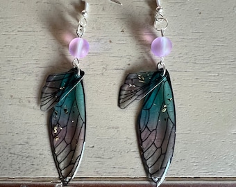 Fairy Wing Earring Dragonfly Wing Earrings Fantasy Theme Nature Earrings Costume Earrings Fairy Jewelry Statement Jewelry Spring Jewelry
