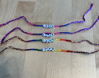 Love Bracelet pride bracelet bi pride prideflag love bracelet friendship bracelet rainbow bracelet pride jewelry