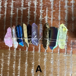 Crystal Barrette Gemstone Hair clip Hair accessory wire wrapped stone jewelry Colorful Barrette thick hair barrette Multicolored Crystal